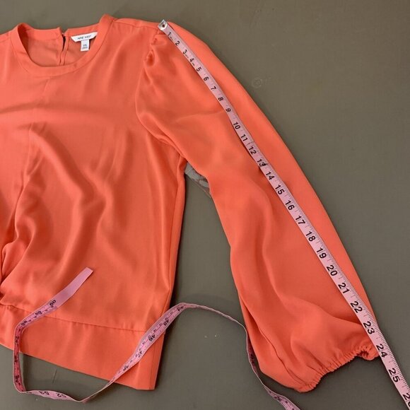 Nine West Womens Blouse XXL NEW Coral Top Twist Front Blouson Work Office Spring - Picture 15 of 16